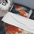 thumbnail image 4 of Designart "Liquid Ink Waves Blue and Orange Fusion VI" Abstract Painting Bedding Covert Set - Abstract Blue Modern Bed Set With 2 Shams, 4 of 6