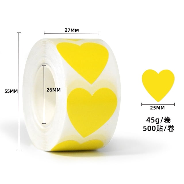PEONAVET Valentines Sticker Sticker Decoration Sticker Tape 500 Per Roll