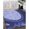 thumbnail image 3 of Ahgly Company Tapis d'Intérieur Lavable en Machine Carré Transitionnel Bleu Ciel, 8 Pieds Carré, 3 of 7