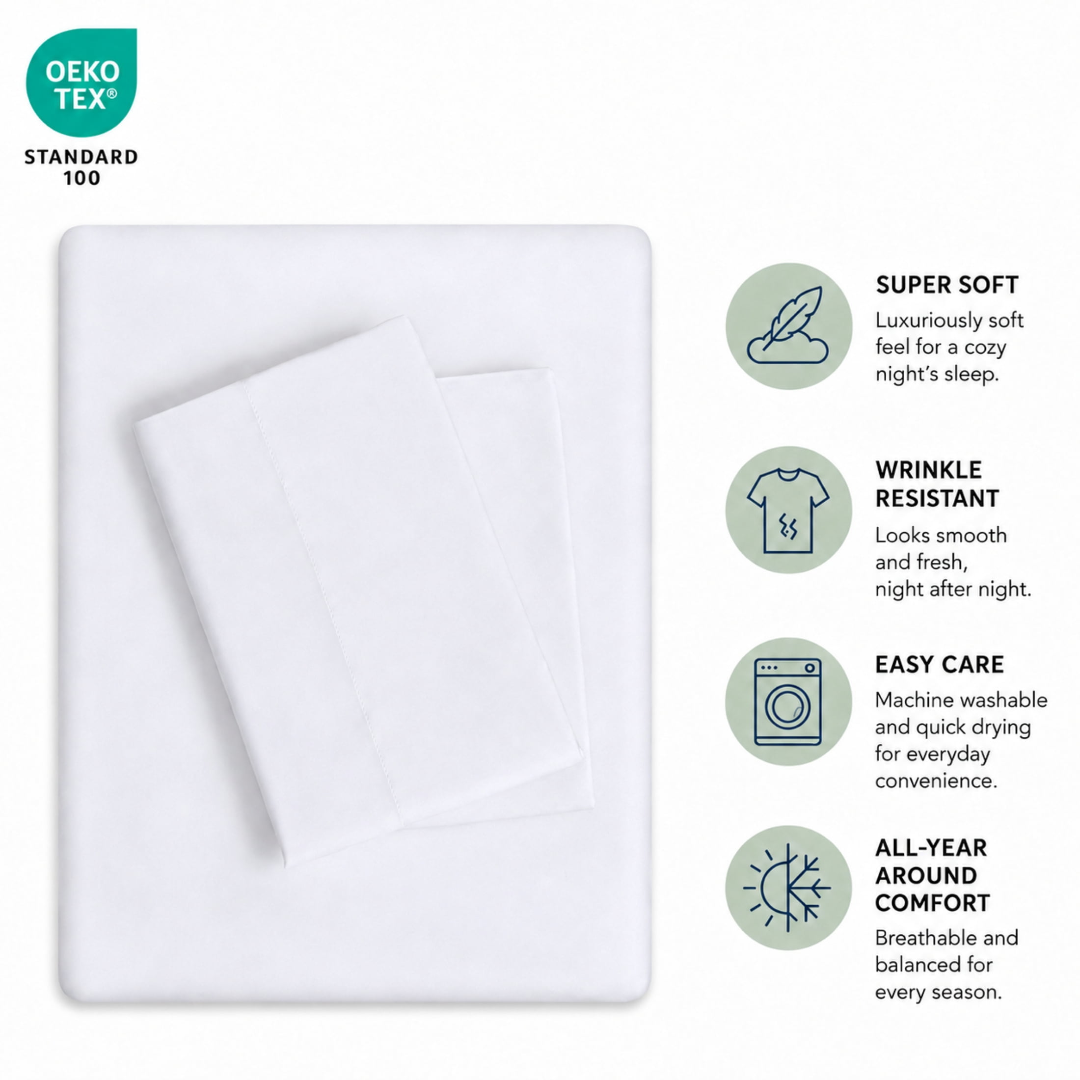 Ensemble de draps en microfibre doux et facile d'entretien Mainstays – Solide