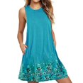 thumbnail image 1 of Robe T-Shirt Décontractée Sans Manches à Col Rond à Imprimé Floral Ample pour Femmes Grande Taille, 1 of 1