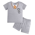 thumbnail image 1 of MIASHUI Toddler Baby Boy Print Short Sleeve Shirt Shorts Suits 2Pcs Outfit Set Summer Clothes,Grey,4-5 Years, 1 of 1