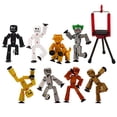 thumbnail image 1 of Zing Stikbots, Set of 8 Stikbot Poseable Action Figures, Includes 4 Metalbots, 2 Monsters and 2 Stikbots, 1 of 4