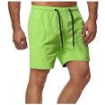 thumbnail image 1 of cllios Mens Shorts Solid Elastic Waist Mid Waist Loose Pockets Drawstring Short Pants, 1 of 4