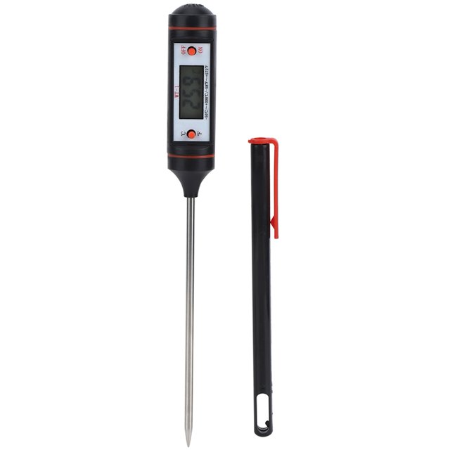 LIYJTK Meat Thermometer Digital, Waterproof Read Thermometer for Cooking Kitchen Food Candy with Super Long Probe for Grill BBQ Steak Smoker Oil Milk - Black
