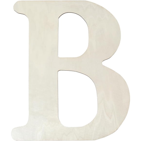 15.6 x 12.8 Inch Unfinished Wood Letter B Wooden Cutout Signs Large Alphabet Words MDF Blank Board White Piece Sheet for Birthday Wedding Christmas Wall Home Party DIY Decoration