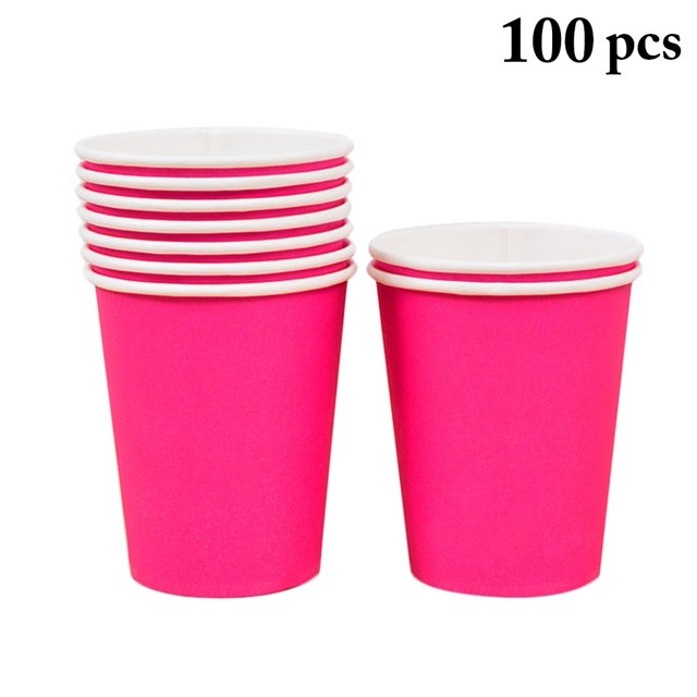 100 Pcs Gobelets en Papier 9oz Gobelets Jetables Gobelets de Fête pour Boire Eau Jus Refroidisseur