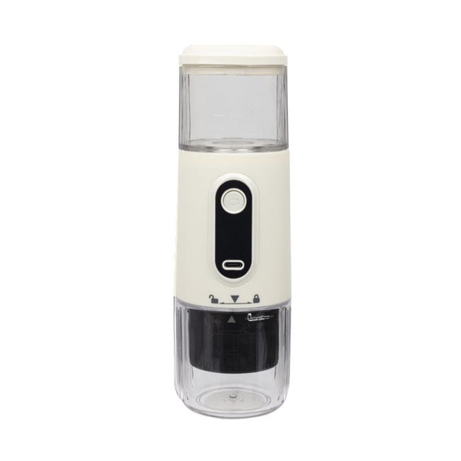Portable Cordless Coffee Maker, Compact 100ml Electric Espresso Machine, Compatible with Capsules and Ground Coffee, USB Type-C Rechargeable, Beige