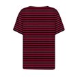 thumbnail image 4 of LOVZFMLL T-Shirts d'Été pour Femmes Mode à Rayures Imprimées Manches Courtes Blouse-Col T-Shirt Décontracté à Boutons, 4 of 5