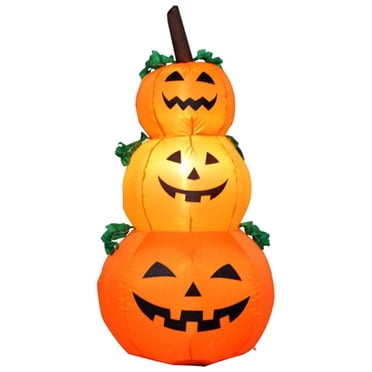 jifeng Halloween Inflatable Squash with LED Lighted Decoration for Lawn Yard Garden Outdoor Holiday Decor , Three Pumpkins