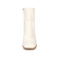 thumbnail image 2 of Unique Bargains Women's Square Toe Side Zip Block Heel Ankle Boots Cream (Size 8), 2 of 8