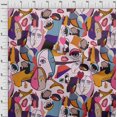 thumbnail image 4 of oneOone Cotton Silk Light Purple Fabric Abstract Comic Face Sewing Craft Projects Fabric Prints By Yard 42 Inch Wide, 4 of 5