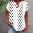 thumbnail image 2 of fatyb Womens Printed V Neck Tops Short Sleeve Button V Neck Tshirts Lightweight Summer Beach Blouses, 2 of 5