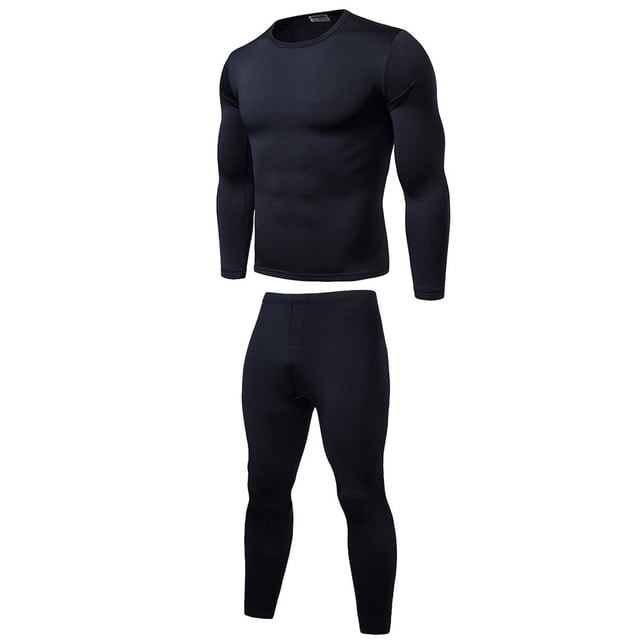 Thermal Underwear for Men Solid Fleece Lined Base Layer Set for Cold Weather