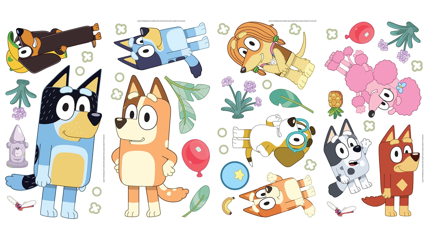 RoomMates Bluey Family & Friends Peel and Stick Wall Decals for Kids