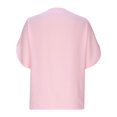 thumbnail image 5 of AherBiu Hauts pour Femmes Robe Décontractée Col en V Manches Courtes Été Couleur Unie Coupe Ample Blouse Confortable Hauts, 5 of 5