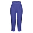 thumbnail image 5 of Yuyuzo Womens Plus Size Capris High Waisted Straight Leg Solid Color Bottom Capri Pants for Women 3/4 Slacks, 5 of 5