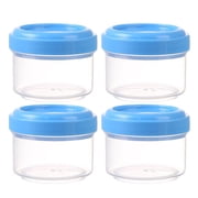 Salad Dressing Container to Go, Small Condiment Containers with Lids for Lunch Bento Box, Reusable Plastic Snack Jars, Transparent Food Containers, Colorful Sauce Cups, Dishwasher Safe, 4 Pcs