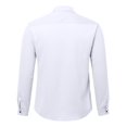 thumbnail image 3 of RXIRUCGD Blouse pour Homme, Mode Décontractée, Couleur Unie, Boutons, Manches Longues, Col Rabattu, Blanc, Taille : S, 3 of 4
