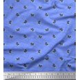 thumbnail image 1 of Soimoi Tissu Viscose Georgette Bleu Imprimé Insectes & Texture Tissu au Mètre 42 Pouces de Large, 1 of 2