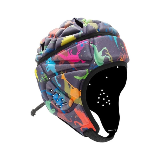 YOPTOP Casque de Rugby Doux Multicolore, Casque de Protection pour Enfants et Adultes 23”-25”,Colofullosaure