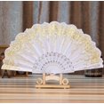 thumbnail image 2 of VogueV Chinese Gold-Foiled Folding Fan - Traditional Handheld Wedding Accessory White, 2 of 2