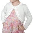 thumbnail image 2 of Besolor Girls Cropped Shrug Cardigan Open Front Long Sleeve Knit Sweaters Button Closure Cover up Tops for Dress, 2 of 7