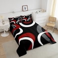 thumbnail image 4 of Erosebridal Black and White Red Bedding Full Comforter Set, Abstract Line Down Comforter, Geometry Home Decor Ultra Soft 3pcs, 4 of 8