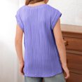 thumbnail image 4 of Timegard Toddler Girls Clothes Cap Sleeve Texture Loose Comfy Top Blouse Solid Color Casual Summer, 4 of 8