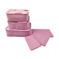 thumbnail image 1 of 6-Piece Lightweight Travel Packing Set, Anti-Wrinkle Mesh Storage Bags with Double Zippers & Handles for Clothes, Luggage & Backpack Organization Pink, 1 of 1