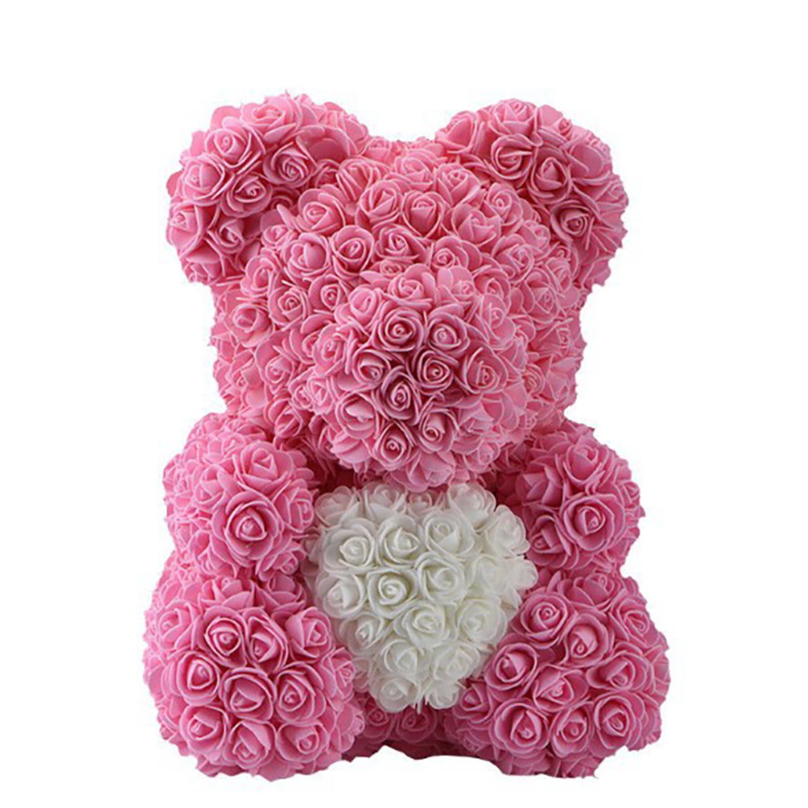 Amdohai Rose Teddy Bear 10 Inches Tall Flower Bear Perfect for Anniversary Birthday Party Festivals Rose Bear(Gift Box Not Included)