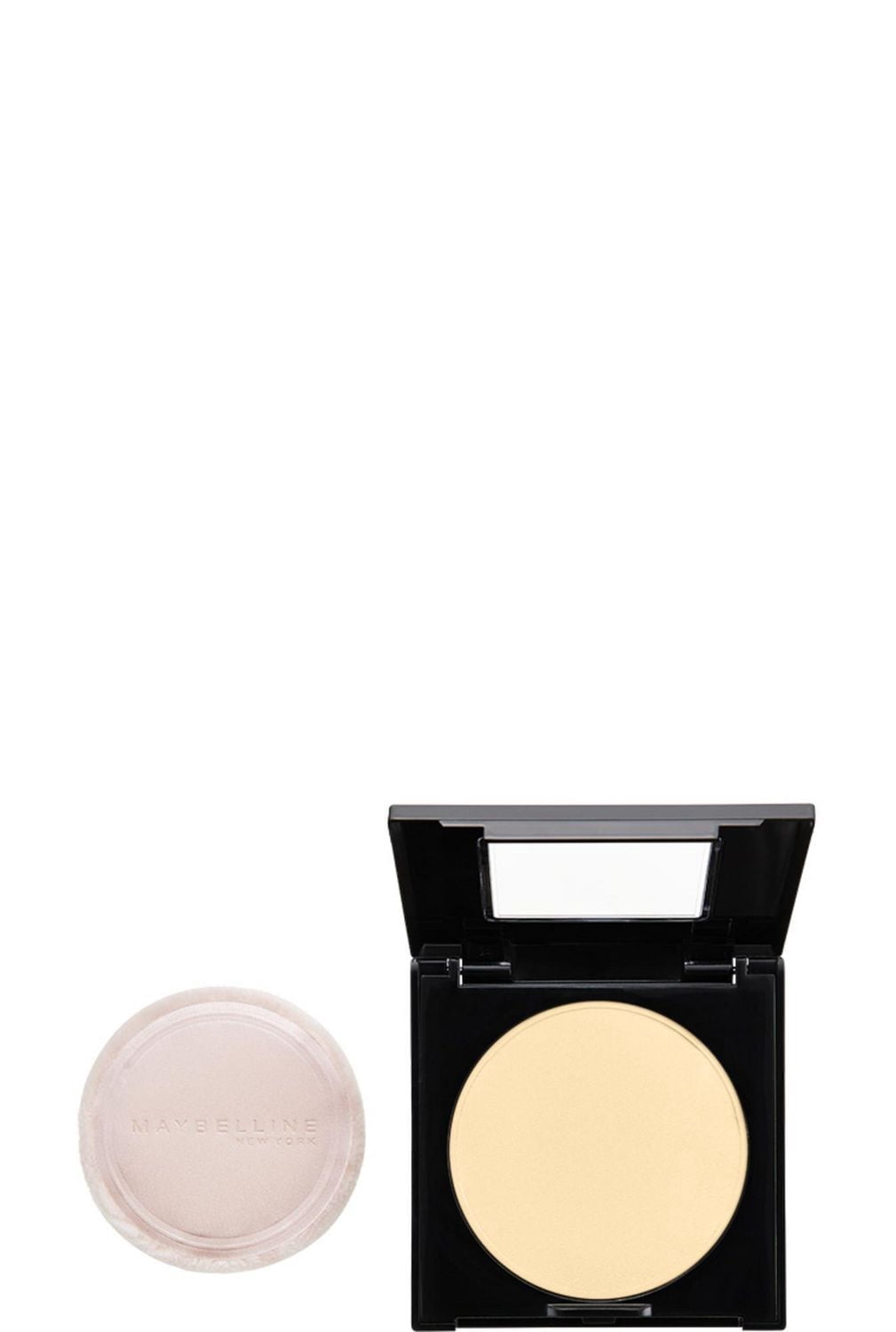 Poudre Fit Me Matte + Poreless Maybelline New York, Poudre visage compacte avec contrôle de la brillance longue durée, Pour peaux normales à grasses, Ivoire naturel, 112