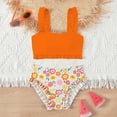 thumbnail image 3 of RXMEKW Two-Piece Swimsuit Set With Floral Print for Girls, Kids' Ruffle Bikini, UPF 50+ Sun Protection, Soft Stretch Fabric for Beach and Pool, 3 of 7