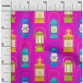 thumbnail image 2 of oneOone Tissu Popeline de Coton Sergé Fuchsia Rose, Matériau de Robe Rétro, Tissu Imprimé au Mètre, 56 Pouces de Large, 2 of 5