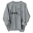 thumbnail image 1 of PMVFHDE Chandails en Molleton Mignons pour Filles, Chemises de la Saint-Valentin pour Filles et Enfants, Chandails en Molleton Graphiques Mignons pour la Saint-Valentin, Manches Longues, Col Rond, Hauts de Vacances Gris, 9-10 Ans, 1 of 2