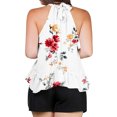 thumbnail image 4 of Weiqiqre Tank Tops for Women Adjustable Tie Neckline Ruffle Hem Sleeveless Flowy Halter Tops, 4 of 6