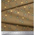 thumbnail image 2 of Soimoi Brun Georgette Viscose Tissu Pièce de Monnaie & Femmes Tête Egyptienne Tissu Imprimé par la Cour 42 Pouces de Large, 2 of 3
