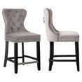 thumbnail image 4 of Avara 24" Tufted Velvet Counter Stool with Black Legs (Set of 2), 4 of 5