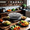 thumbnail image 2 of Starfrit 13" (34cm) Wok with Non-Stick Interior, Capacity of 7.5Qt (7L), Dishwasher Save, Side Handles, Tempered Glass Lid, Black, 2 of 4