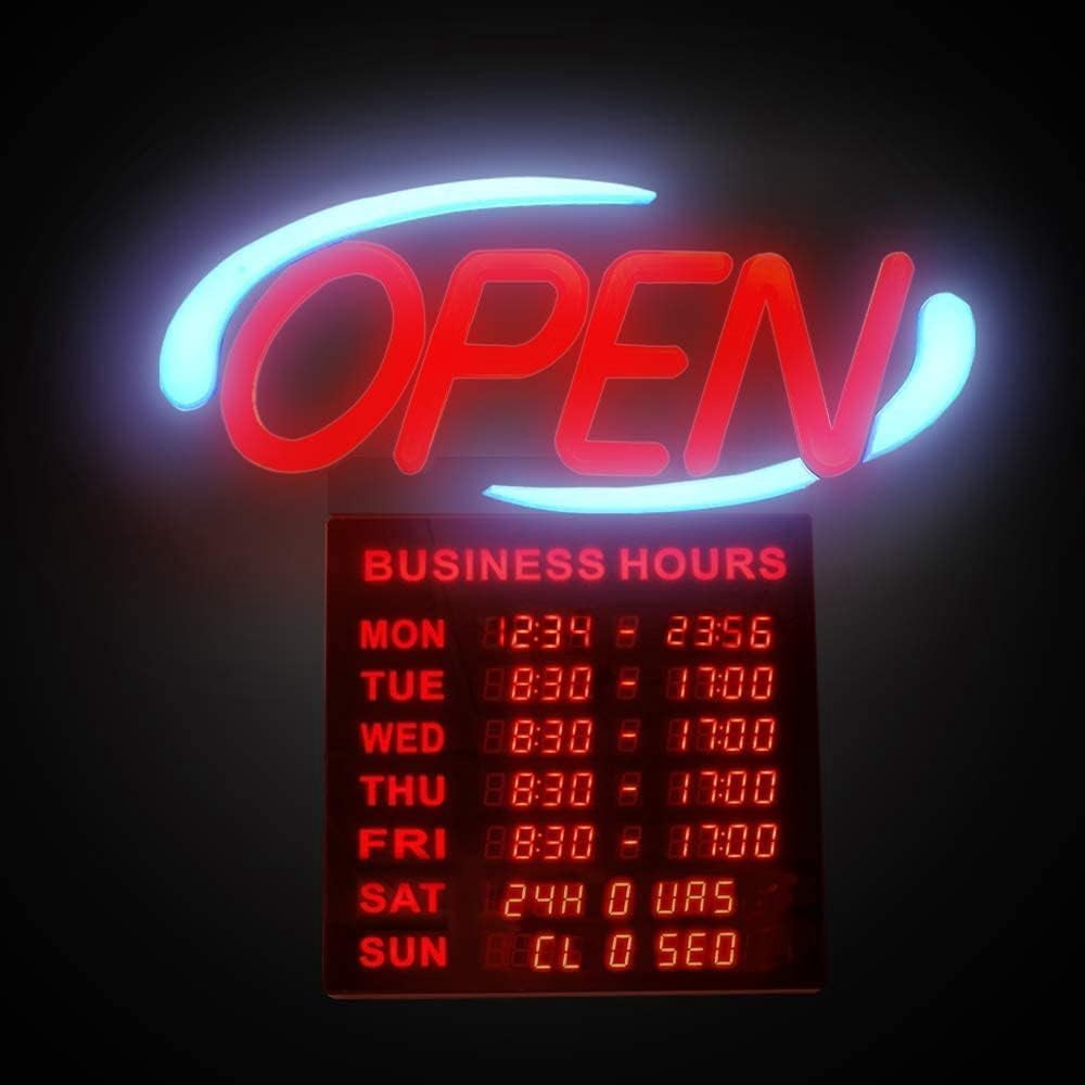 ASSUR Premier Remote Bright Led Open Sign with Adjustable Business ...