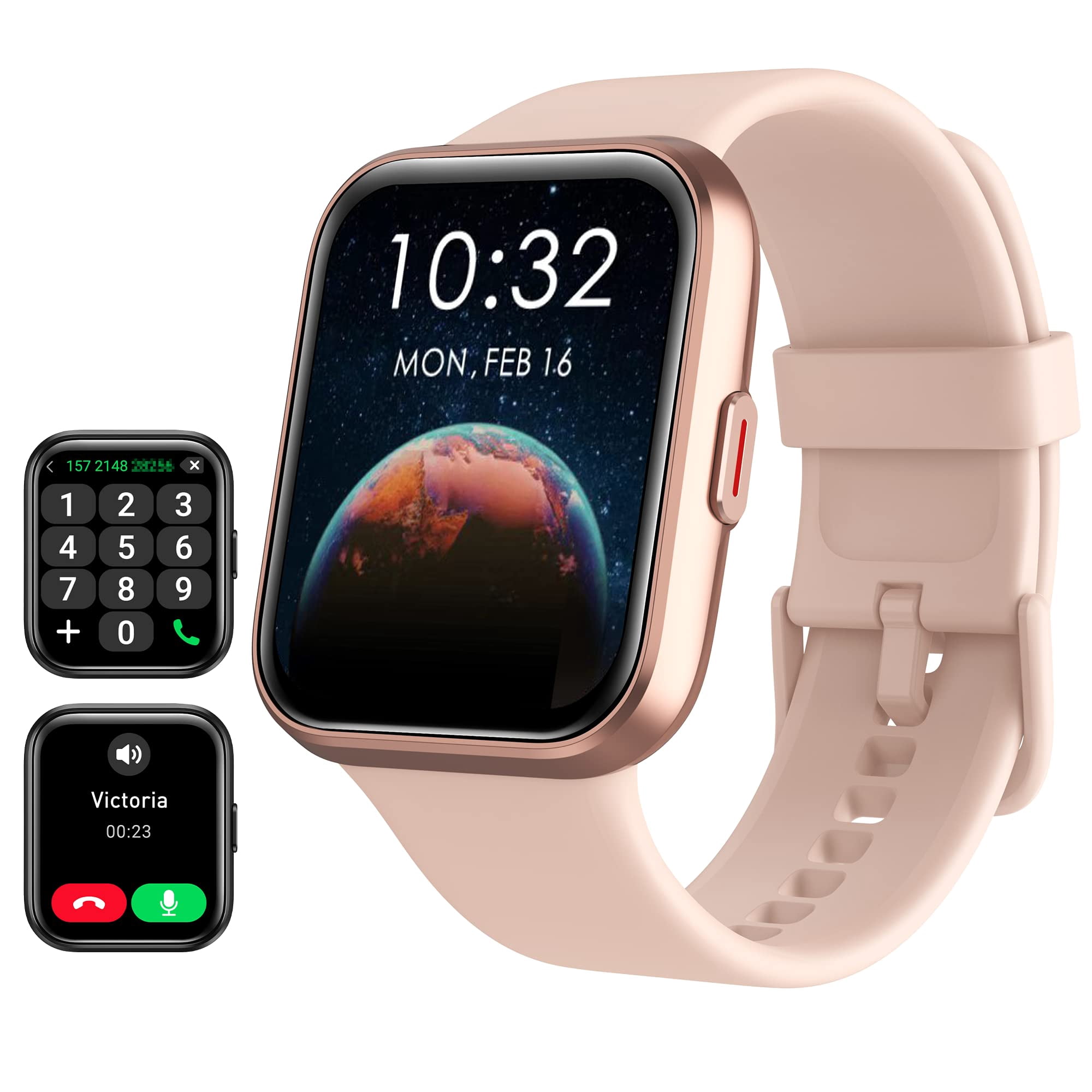 Smart Watch for Women Android & iPhone, Alexa Built-in, 1.8" Touch Screen Fitness Tracker with Answer/Make Calls, IP68 Waterproof Heart Rate/Sleep/SpO2 Monitor, Pedometer, 100+ Sp