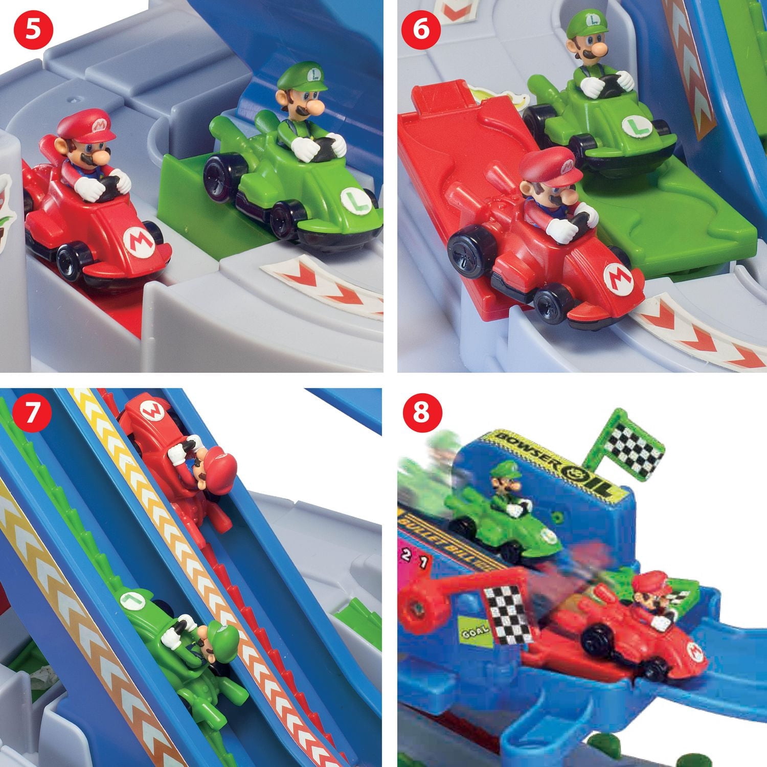 Epoch Games Super Mario Kart Racing Deluxe, Challenging Obstacle Course Track with Collectible Super Mario Kart Figures