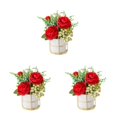 thumbnail image 4 of kurtrusly Artificial Flowers With Vase Add Of Color And Style To Any Room Indoor Pinellia red 3Set, 4 of 6
