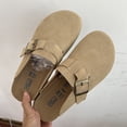 thumbnail image 1 of Pantoufles Fermées pour Femmes en Cuir Suédé de Vache Sabots en Liège Sandales pour Femmes Mode Rétro Mule de Jardin Sabots Mules Pantoufle pour Femmes, 1 of 5