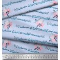 thumbnail image 2 of Soimoi Blue Cotton Cambric Fabric Leaves & Ranunculus Floral Print Fabric by Yard 42 Inch Wide, 2 of 3