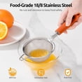thumbnail image 3 of U-Taste Small Fine Mesh Strainer: 18/8 Stainless Steel 3.35in 30 Mesh Kitchen Food Sieve with Sturdy Riveted Silicone Handle, Heavy Duty Deep Handheld Metal Colander for Tea, Juice (Orange), 3 of 9