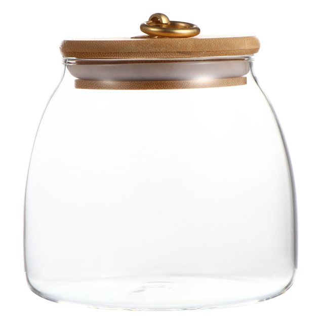 1pc Kitchen Tea Sealed Container Practical Glass Storage Jar Food Can (650ML)