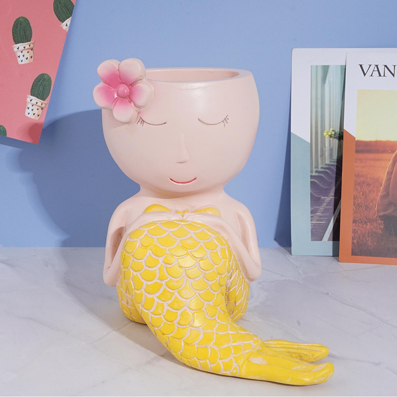 VONKY Succulent Planter with Drainage Small Plant Pot Flower Pot Yellow