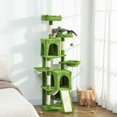 thumbnail image 2 of PawHut 70" Cat Tree, Multi-Level Cat Tower with 2 Condos, Green, 2 of 10