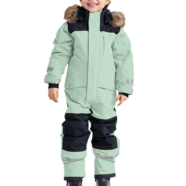 JMYHOAM Snow Suits Kids Girls Boys Colorful Siamese Snowsuits Ski Suits Jackets Winter Jumpsuits